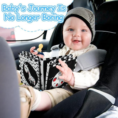 Cawgug Black and White High Contrast Soft Book for Babies 0-12 Months