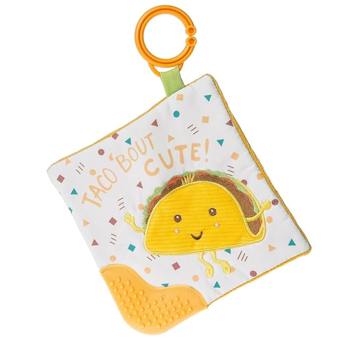 Sweet Soothie Crinkle Teether Toy with Baby Paper and Squeaker, 6 x 6-Inches