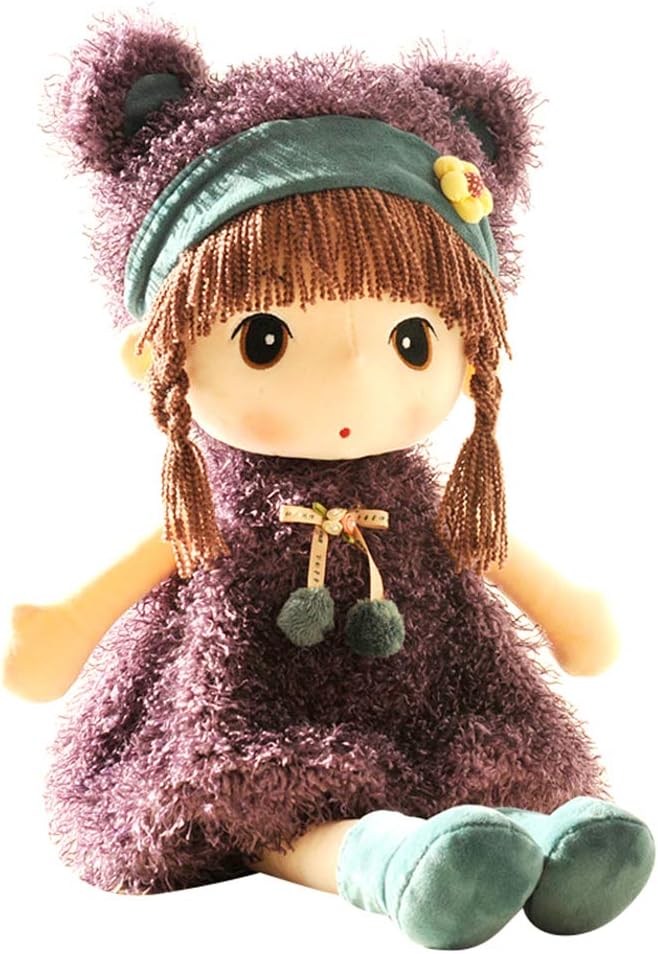 Plush Baby Doll Girl with Clothes, 17.7 Sweetheart Rag Doll Cozy Cuddle Soft Baby Doll for Kids Babies