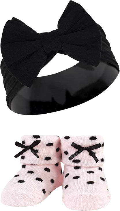 Hudson Baby Girl's Headband and Socks Giftset