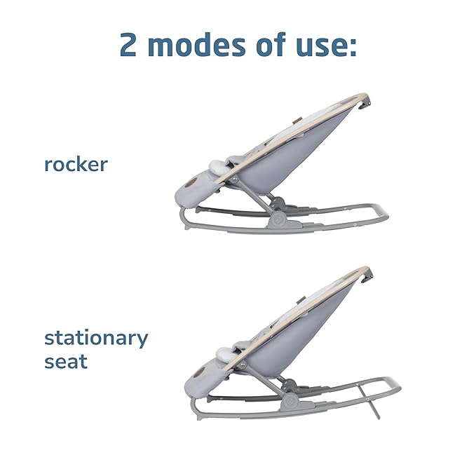 Maxi-Cosi Kori 2-in-1 Baby Bouncer Seat for Infants, Baby Rocker Chair, Portable Baby Bouncer, Classic Slate