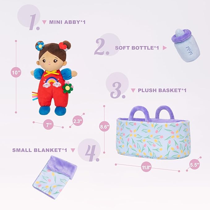 OUOZZZ 10" Soft Baby Doll Gift Set - First Baby