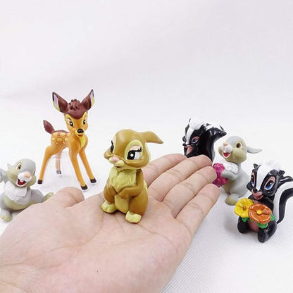 GHTERT 7 Pcs Lovely Fawn Deer Animal Figurines Toys Mini Figure Collection Playset, Cake Topper Toy Doll Set