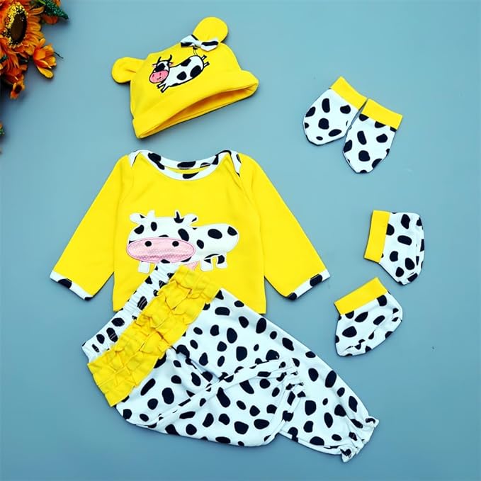 Reborn Baby Dolls Clothes for 17-22 Inch Newborn Baby Doll 17-22 Inch 5pcs Yellow