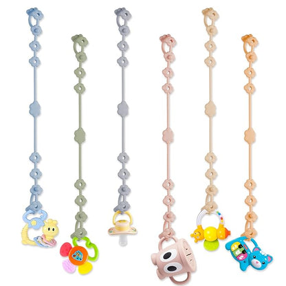 Toy Straps for Baby, 6 Pack Adjustable Silicone Toy Safety Straps for Stroller
