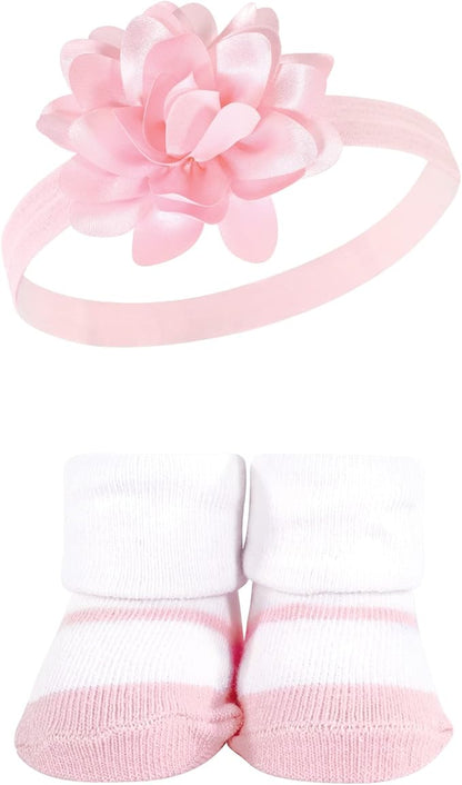Hudson Baby baby-girls Headband and Socks Set