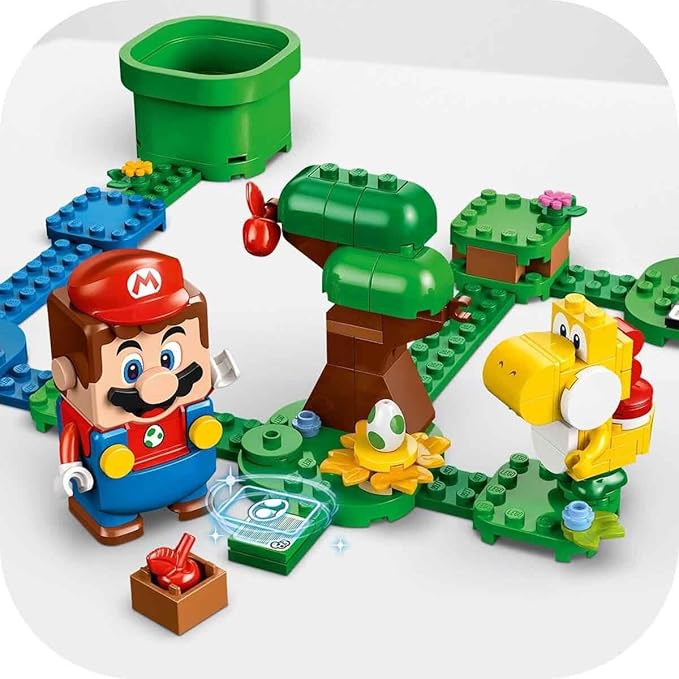 LEGO Super Mario Yoshi's Wild Forest Expansion Set, Toy with 2 Yoshi Figures Made of Stones for Boys and Girls 6 Years 71428