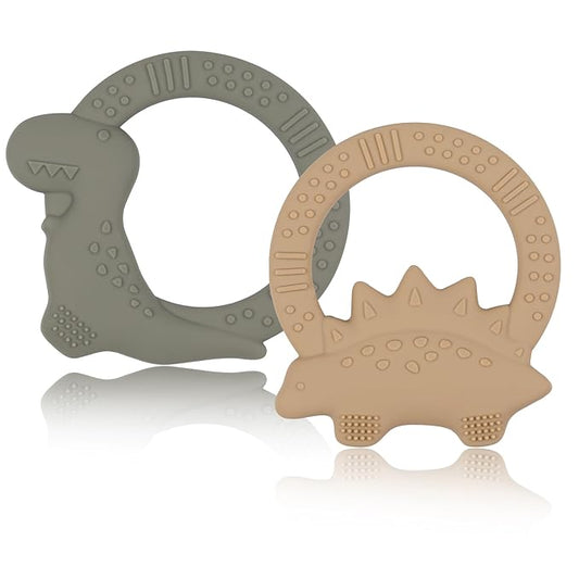 2 Packs Baby Teether Silicone Teething Toys for Babies 0-6 6 to 12 Months B1