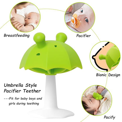 Umbrella Baby Teether with Suction Base, Keeping Babys Busy 0-6 Months, 6-12 Months 12-24 Months,