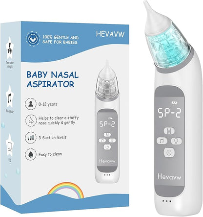 Electric Nasal Aspirator for Baby - Baby Nose Sucker, Snot Booger Mucus Remover for Baby Toddler Infant Newborn Kid 3 Suction
