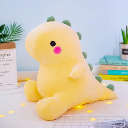 Cute Dinosaur Plush Toys Fat Dinosaur Stuffed Animals Toys Dolls (Yellow,13in)