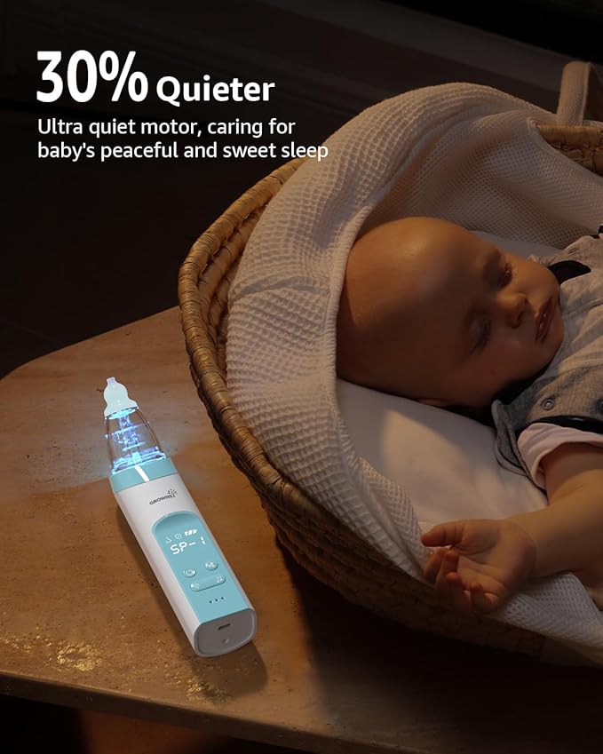 GROWNSY Nasal Aspirator for Baby with Protection Mode, Electric Nose Suction for Baby 3 Silicone