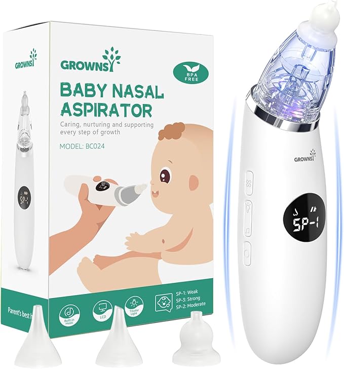 GROWNSY Nasal Aspirator for Baby | Baby Nose Sucker 3 Silicone