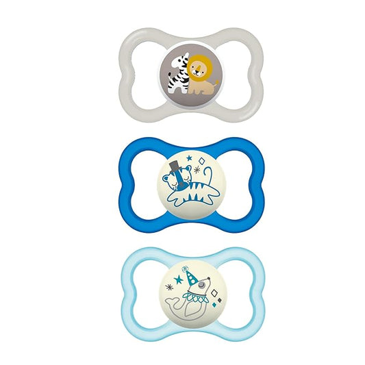 MAM Air Day & Night Baby Pacifier, for Sensitive Skin 3 Pack, 16+ Months, Boy,3 Count 1)