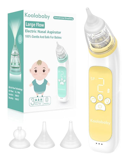 Large Flow Electric Nasal Aspirator, Nose Sucker for Baby 3 Suction