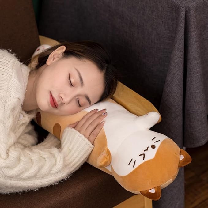 Long Plush Toy Cat Pillow Cute Plush Cat Toy Doll Girls(Orange,90cm/35.4in)