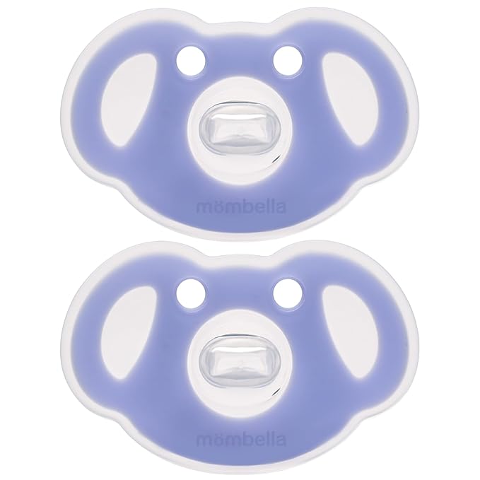 Mombella Koala Pacifiers 0 Months+, Silicone Baby Pacifier for Breastfed Babies 2 Pack
