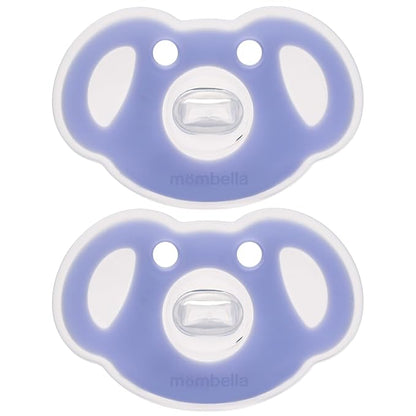 Mombella Koala Pacifiers 0 Months+, Silicone Baby Pacifier for Breastfed Babies 2 Pack