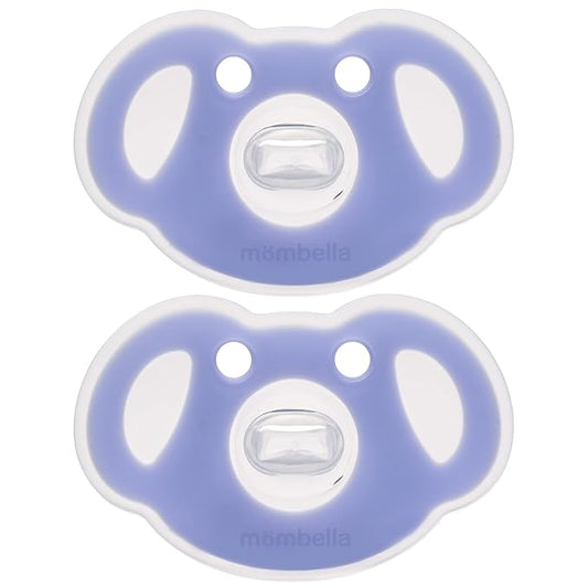 Mombella Koala Pacifiers 0 Months+, Silicone Baby Pacifier for Breastfed Babies 2 Pack