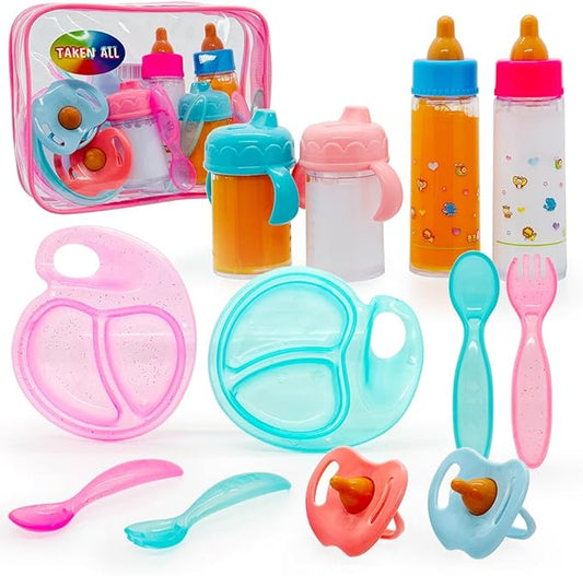 Baby Doll Accessories Magic Bottle set Magic Disappearing Milk Juice 3+ (Middle set(12pcs))
