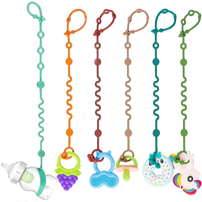 Toy Straps for Baby, 5pcs Adjustable Toy Holder for Stroller Accessories (6-Pack)