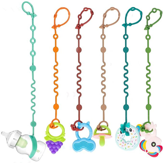 Toy Straps for Baby, 5pcs Adjustable Toy Holder for Stroller Accessories (6-Pack)