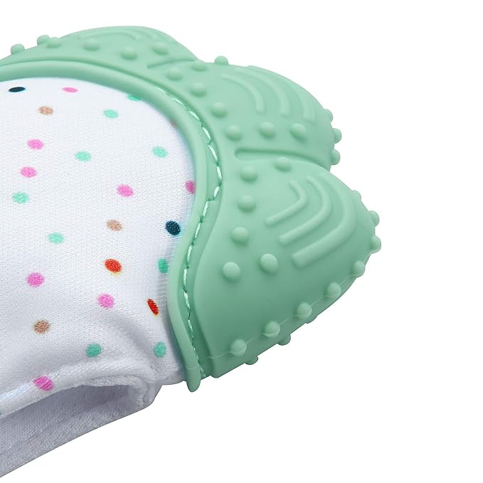PandaEar Soothing Teething Mitten 2 Pack, Pain Relief 0-12 Months