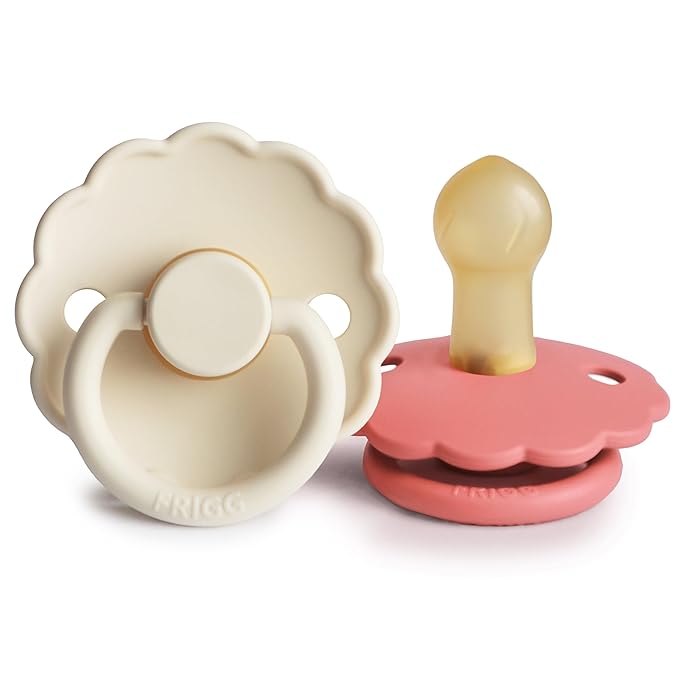 FRIGG Daisy Natural Rubber Baby Pacifier | Made in Denmark 1) 2-Pack