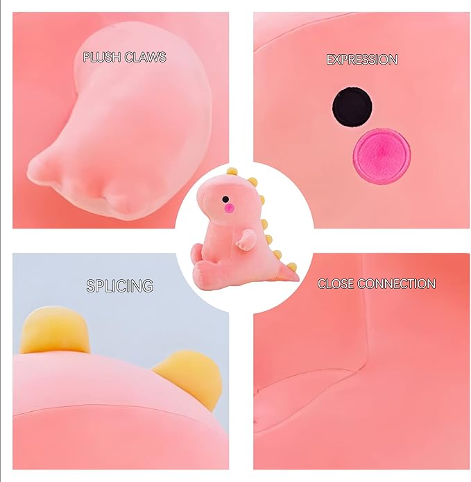 Cute Dinosaur Plush Toys, Fat Dinosaur Stuffed Animals Toys Dolls (Pink,23in)