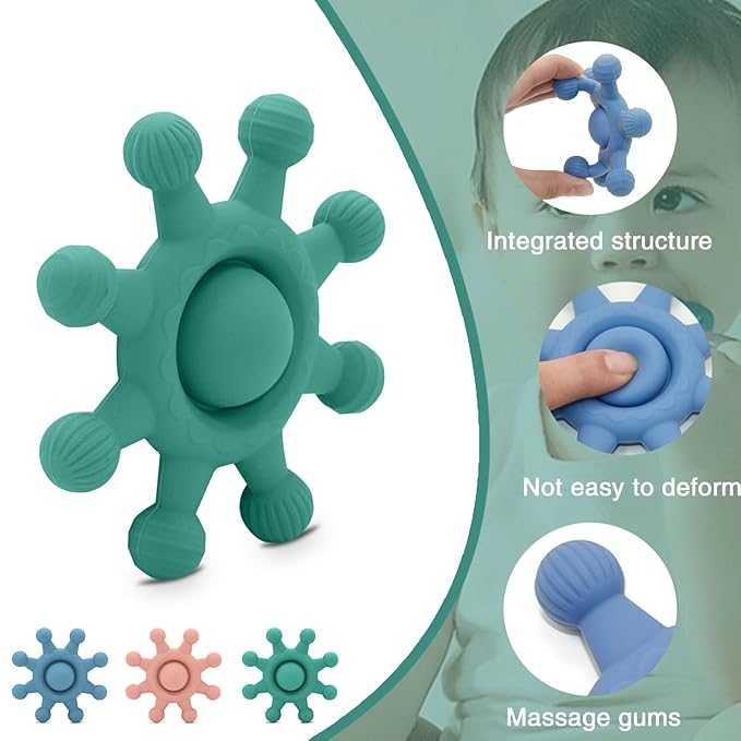 Baby Teething Toys-Food Grade Silicone,BPA Free 3+ Months,Suitable