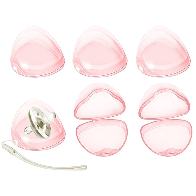 Pacifier Case,6 Pack BPA Free Pacifier Holder Case with Lanyard for Diaper Bag