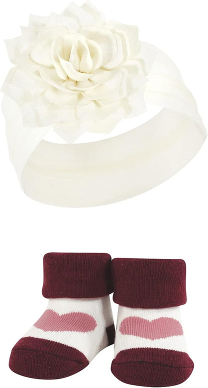 Hudson Baby Girl's Headband and Socks Giftset