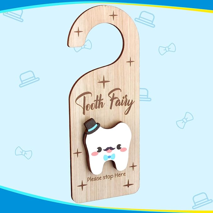 Tooth Door Hanger, Wooden 3D Lost Tooth Keepsake Box