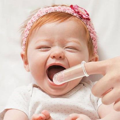 haakaa Silicone Baby Finger Toothbrush Set, Baby’s First Toothbrush with Case, Soft Bristle Toothbrush for Infant Oral Care, 3 Months +