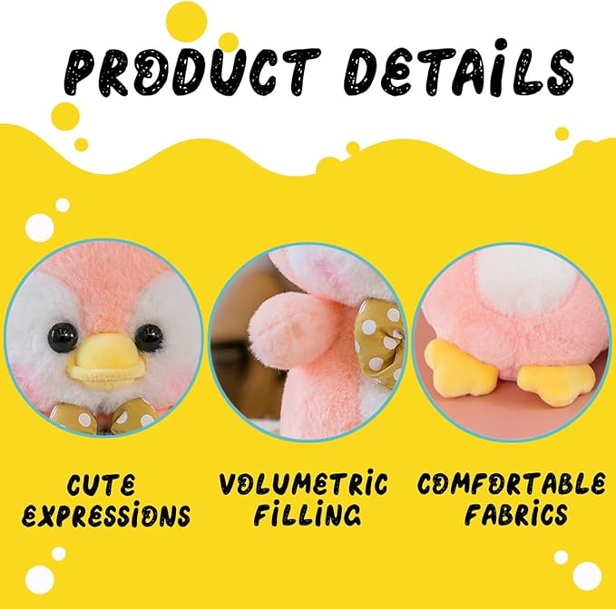 Soft and Cuddly Pink Animal Plush Toy, Dreamy Soft and Cuddly Pink Plush Doll 3+ (Penguin)