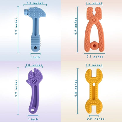 Fu Store 4 Pack Soft Silicone Teething Toys for Toddlers