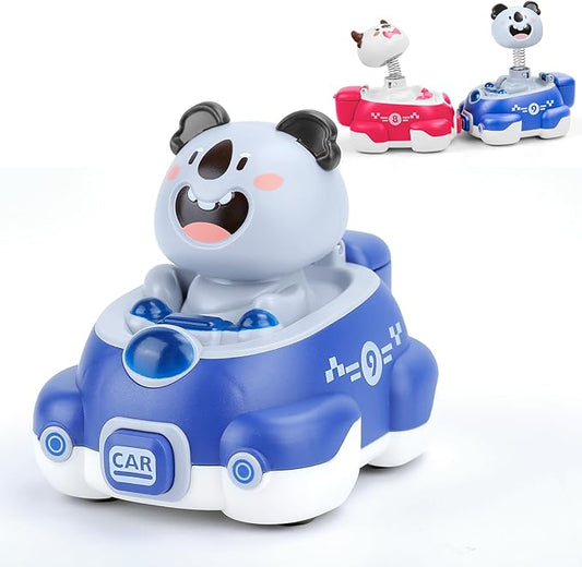 Impact Bounce Wobbly Head Animal Car Toys Friction Push and