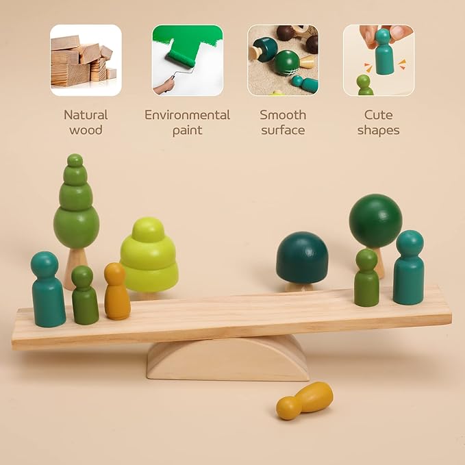 Promise Babe Wooden Tree Toys Balance Toys Wooden Peg Dolls