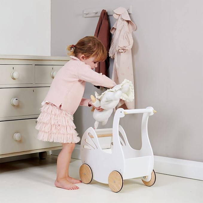 Tender Leaf Toys - Sweet Swan Pram 18m +