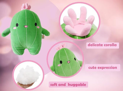 BABOLI Cuddly Cactus Stuffed Plant Animal with Smile Face and 10 Inches
