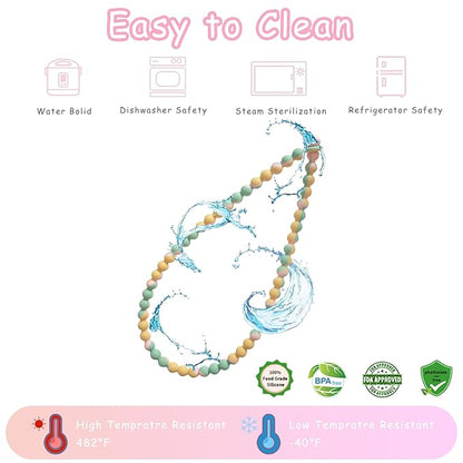 Teething Necklace for Baby,Chewing Necklace for Kids Sensory,Sensory Chew Necklaces for People with Autism, ADHD, and Fidgeting,Chew Necklaces for Sensory Kids,Teething Necklace for Mom