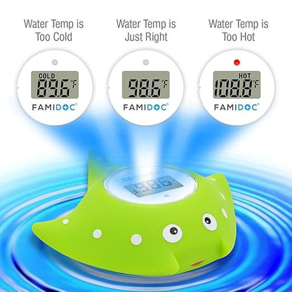 Baby Bath Thermometer with Room Thermometer - Famidoc FDTH-V0-22 NEW