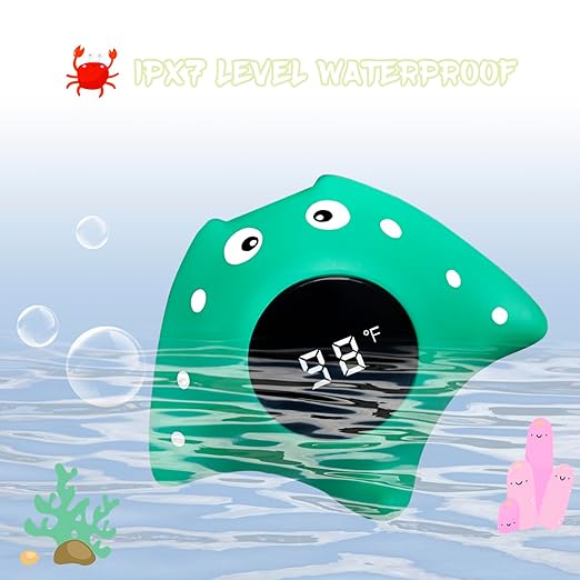 Baby Bath Thermometer Safety, Auto ON/Off Waterproof Bathtub Thermometer