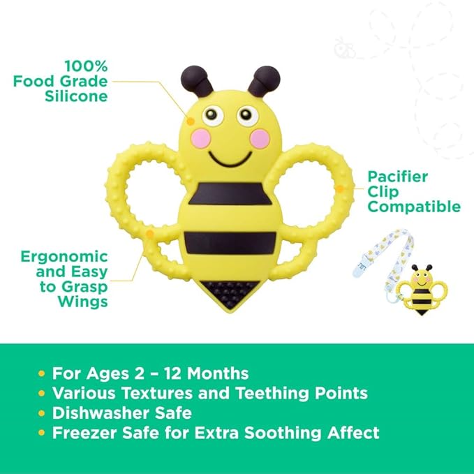 sweetbee Buzzy Bee Teether Toy, Multi-Textured