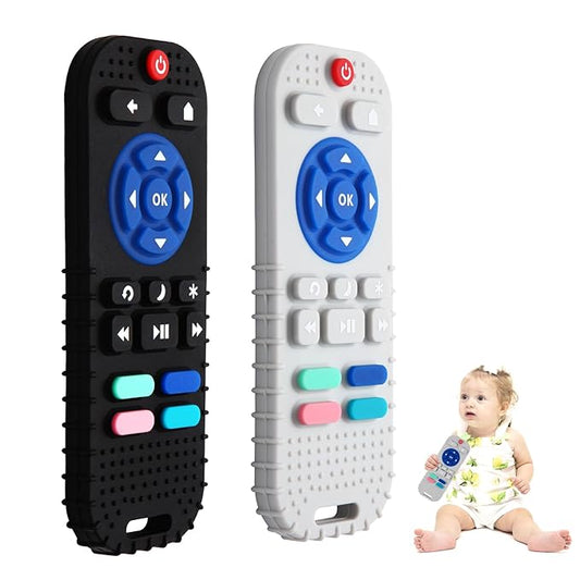 Hooku 2 Pack Silicone Teething Toys for Babies 0-6 Months, Teethers for Babies 6-12 Months