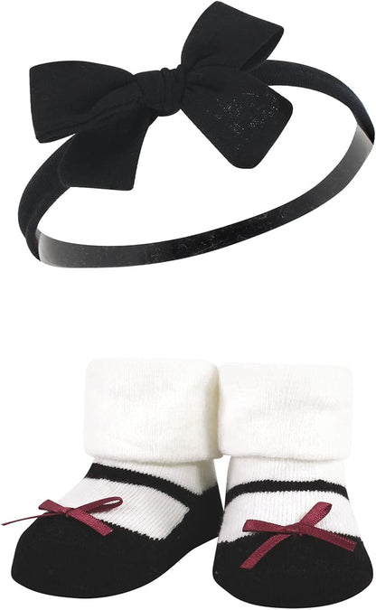 Hudson Baby Girl's Headband and Socks Giftset