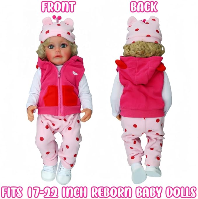 Reborn Baby Clothes Reborn Dolls Clothes for 17-22 Inch Newborn 17-22 Inch 5pcs Set