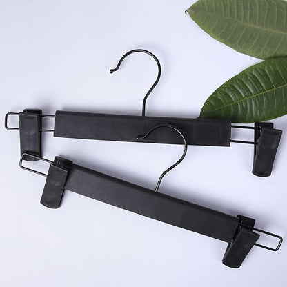 NORTHERN BROTHERS Pants Hangers, 50Pack Skirt Hangers with Clips Black Pant Hangers for Pants Bulk Shorts Hangers