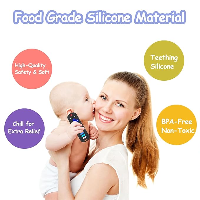 Baby Teething Toys, Food Grade Silicone Teether for Babies 3 6 12 18 Months