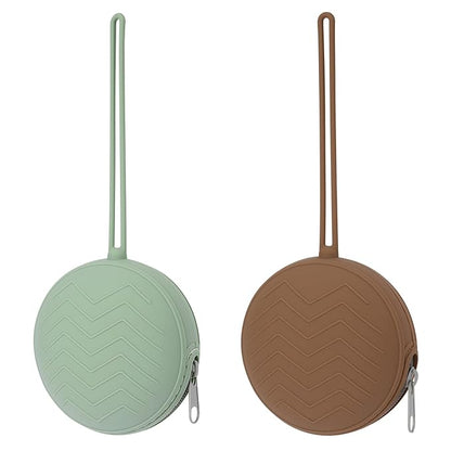 2 Pack Silicone Pacifier Holder Case, BPA-Free Silicone Newborn Pacifier Pouches for Baby Boys & Girls